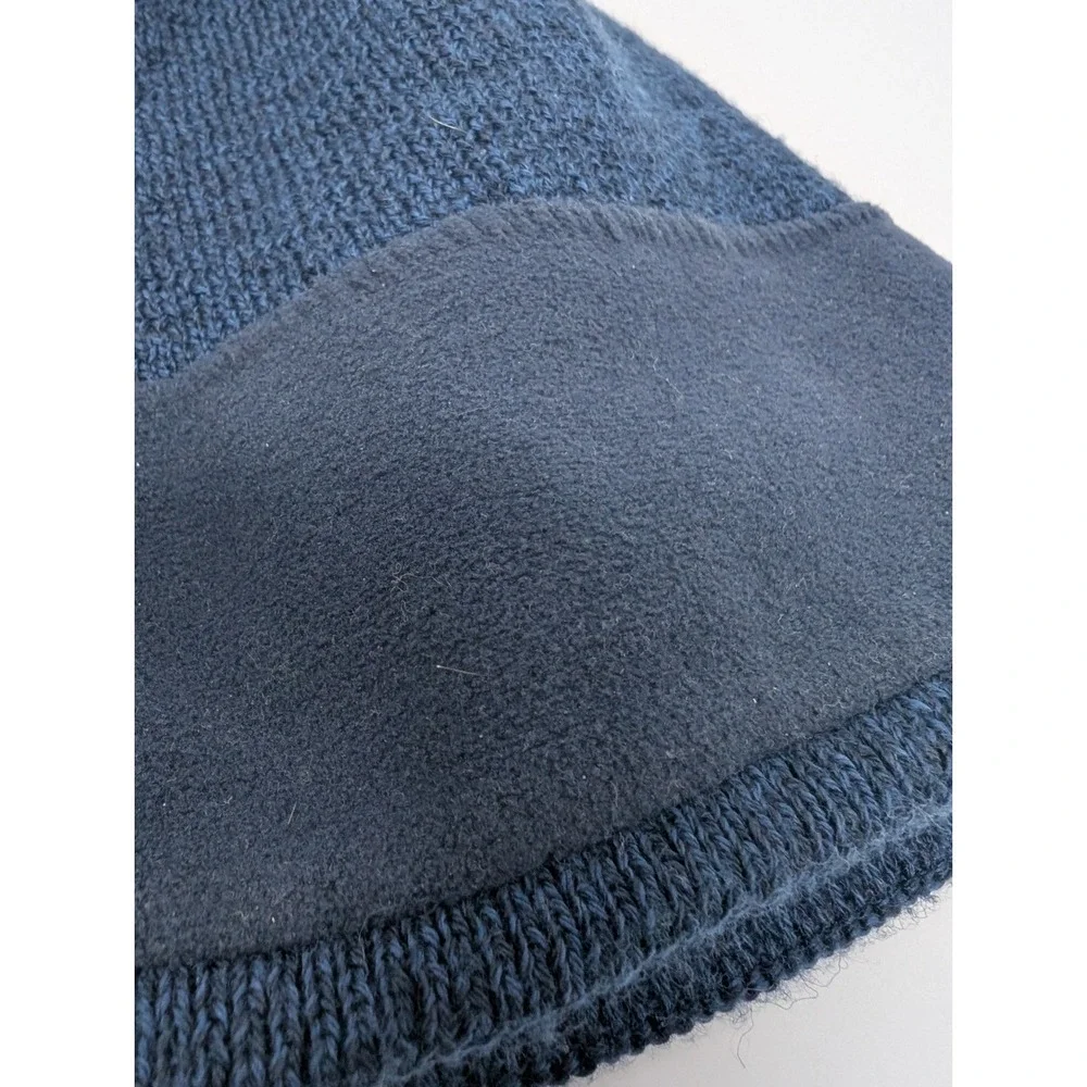 Northface Navy Fleece Lined Beanie + Carhartt Reversible Knit Hat Bundle‎ OS
